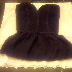 Black lace and ruffle bustier